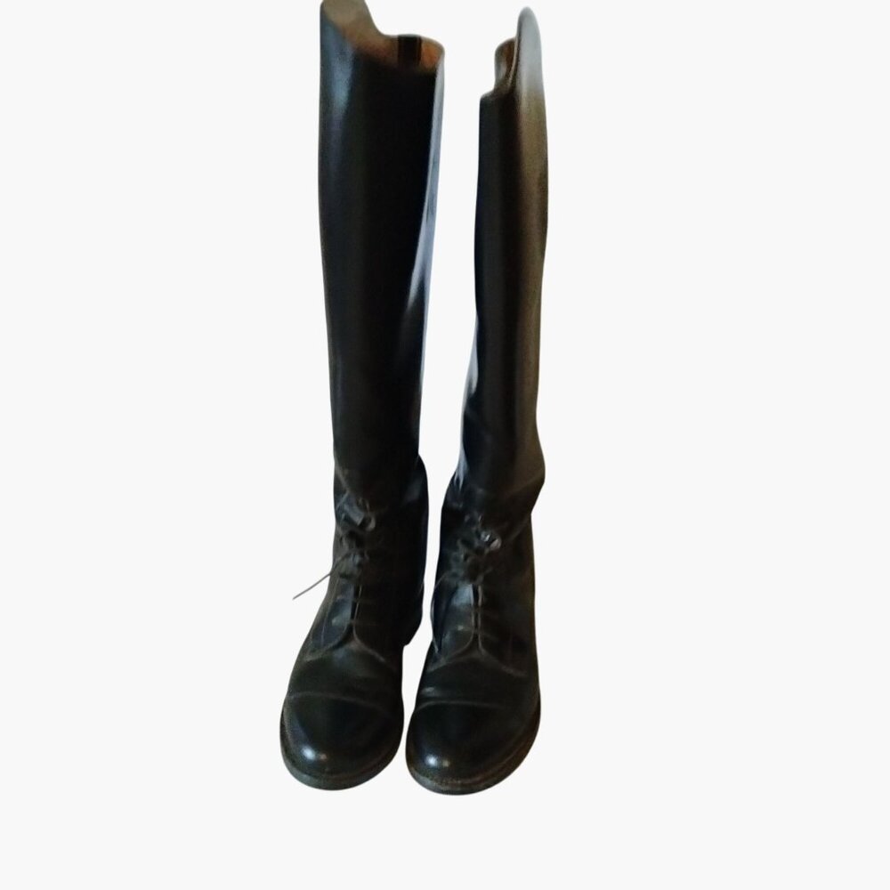 Effingham By Bond Boot Co Leather Tall Riding Boots Size 7 Black Made In USA